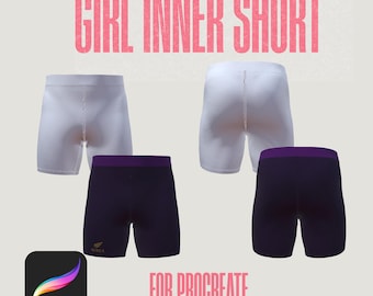 3D Mädchen Inner Shorts Mockup für Procreate iPad | OBJ-Datei | Digitales Modedesign