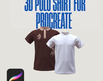 3D Polo Shirt Mockup: Procreate iPad Clothing Template (OBJ File)