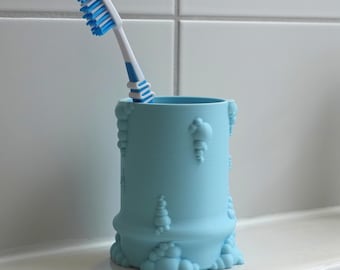 3D Printed Bubble Toothbrush Holder: Modern Bathroom Organizer