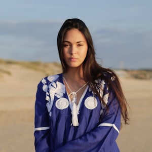 Clothing Blue Noor Moroccan Caftan Kaftan - maxi, resort, beach cover up,Maternity Gifts, gifts, , beach kaftan,,,Summer dress,,summer dress