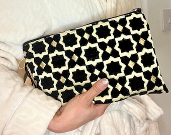 Ideas para regalos: Neceser de tela con estampado marroquí Ziliji • Neceser de viaje • Bolsa de cosméticos • Regalo de cumpleaños • Regalo para damas de honor • Regalos para fiestas • Eid