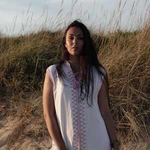 Kaftan//White Baby PinkKaftan-Zizi Caftan,Lounge Dress,  Dress, Bohemian Clothing,home dress Dress, beach, stay home wear,,,,Gifts for her