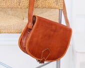 Winter Shoulder Bag-Moroccan Brown Tan Round Leather Satchel Cross Shoulder Straps Berber style-bag, tote, handbag, purse, gifts, , Eid
