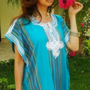 Summer Dress Caftan Kaftan Turquoise-kaftan,beachwear, home dress,Birthday gift,resort dress,Gift for her,holiday dress,home dress,loose fit