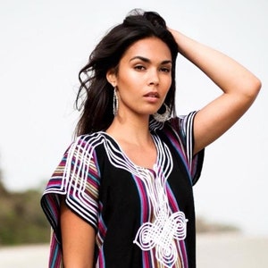 Summer Black Bedouin Resort Moroccan Caftan Kaftan-Beach kaftan, maternity wear,beach dress,cover ups,holiday dress,Eid,valentines day gift