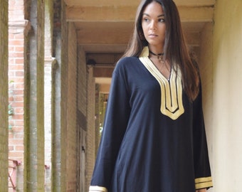 Spring Kaftan, Black Mariam Kaftan- caftan, kaftanwear, resortwear, beach cover ups, birthday gifts, moroccan kaftan, , ,,,Gifts for her