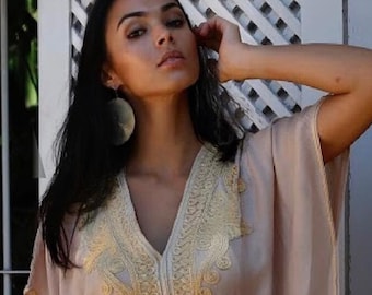 Summer Kaftan,Bohemian Kaftan,Beige Marrakech Resort Caftan-beach cover ups, resortwear,maxi dresses,maternity gifts, dress,Gifts for her