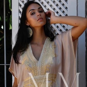Summer Kaftan,  Clothing,Beige Marrakech Resort Caftan,Kaftan -beach cover ups, resortwear,maxi dress, dress,  gifts,,,,,Gifts for her,,Eid