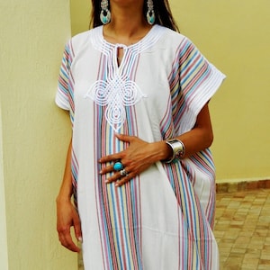 Spring Resort Caftan Kaftan - White abayas, as beachwear, beach cover ups, resortwear, Kaftan, maternity, birthday gifts,, holiday