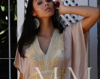 Summer Kaftan Caftan Beige Dress, Marrakech Resort Kaftan-beach cover ups, resortwear,loungewear, maxi dressesSummer dressGifts for her