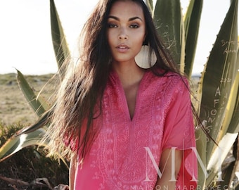 Summer Pink Caftan Kaftan Berber -Lounge, resort kaftan,baby shower gifts,home dress,nursing gown,holiday dress,gift for her,