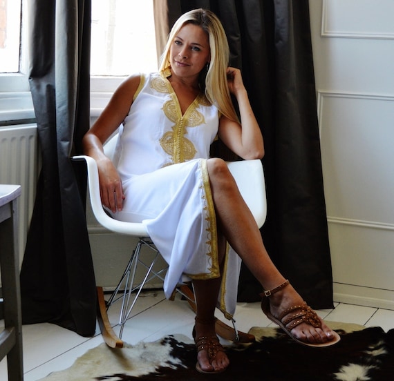 Autumn White Kaftan Non Sleeve Boho Caftan-Kenza-Kaftan, Caftan, resort wear,beach cover up, beach dress, beach wedding, birthday gifts,,