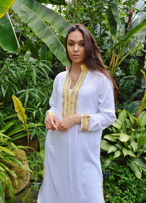 White Caftan Kaftan-loungewear,resortwear, beach kaftan, moroccan, holiday kaftan,beach kaftan, stay home,gifts for her, Ramadan gifts