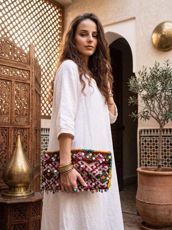 gifts, Moroccan Sequins Kilim Hand Clutch ,tote, handbag, purse, weekender,gifts, gifts for her, boho clutch, sequins clutchGifts for her