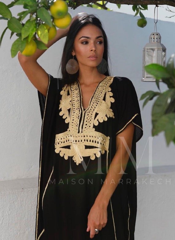 MM Original Black Gold Marrakech Resort Caftan Kaftan -beach cover ups, gifts, maxi dresses, vacation dress, plus size dress, cruise,holiday