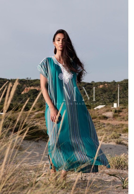 PREORDER-Summer Blue Kaftan, Turquoise blue Caftan Kaftan loungewear, as beachwear,beach cover ups,home dress,holiday,Eid,gift for her,Eid