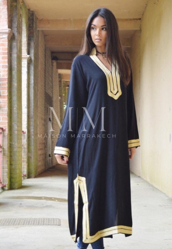 Summer Kaftan Dress Mariam Black Caftan Kaftan-loungewear, resortwear,black dress, Birthdays, beach kaftan, resort dress Etsy's Pick,holiday