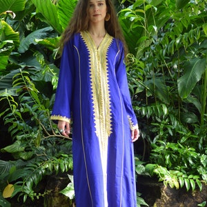 Spring Kaftan, Blue Gold Naima Kaftan caftan,resortwear, beach cover ups, birthday gifts, moroccan kaftan, , , gifts,,,,Gifts for her image 9