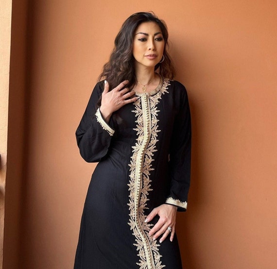 Summer Kaftan Trendy Finds Clothing Black &Beige kaftan Maxi Dress- Karima-loungewear,  , Maternity Gifts, kaftan, dress, beach kaftan,Eid