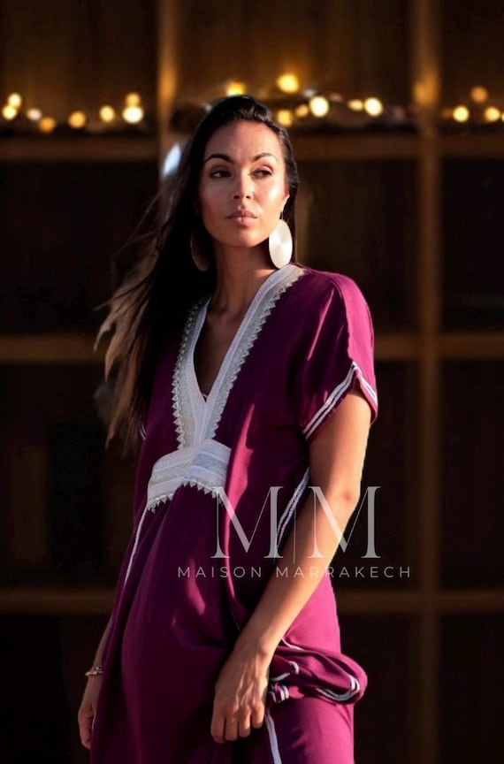 Etsy's Pick Gift-Summer Kaftan Dress Pink Plum Marine Resort Caftan-party dress,home dress,new years dress,gift for her,ramadan dress