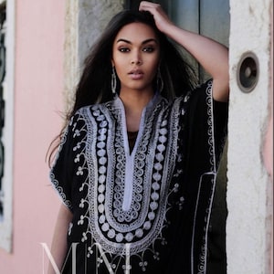 Black Caftan Kaftan Berber -Hospital recovery kaftan, dress, Lounge resort kaftan, gift for her, oversize dress, work from home loungewear