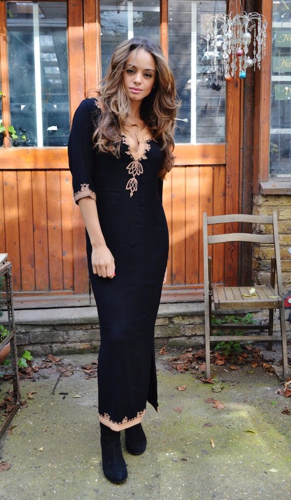 Summer Dress Black Brown Caftan Kaftan Maxi Dress, Beach Dress, Moroccan kaftan, resortwear,home dress Gifts, Beach Wedding,  dress,holiday
