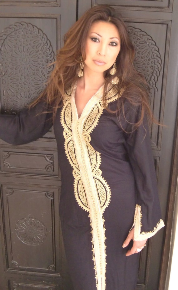 Spring Black caftan kaftan loungewear   -Luxury loungewear,resortwear, Easter,  or Maternity Gifts, dress,beach kaftan,,,Gifts for her