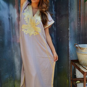 Kaftan, Beige Gold Kaftan, Marrakech Resort Caftan,Kaftan beach cover ups, , resortwear,maxi,maternity gift,kaftan dress, dress, image 2