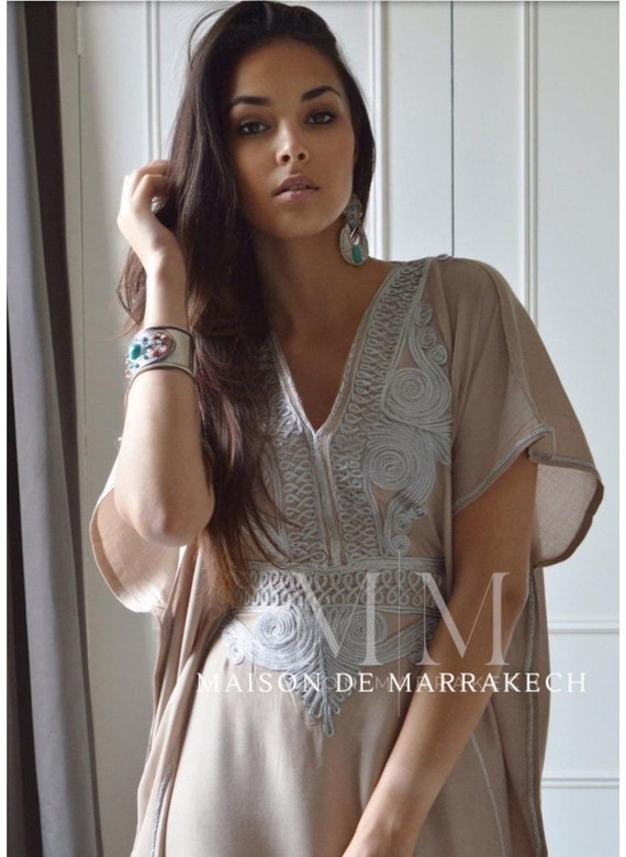 Summer Kaftan Beige Caftan Resortwear Caftan Kaftan -Caftan,resortwear, beach cover ups, beach wear, birthday gifts, maternity,,summer dress