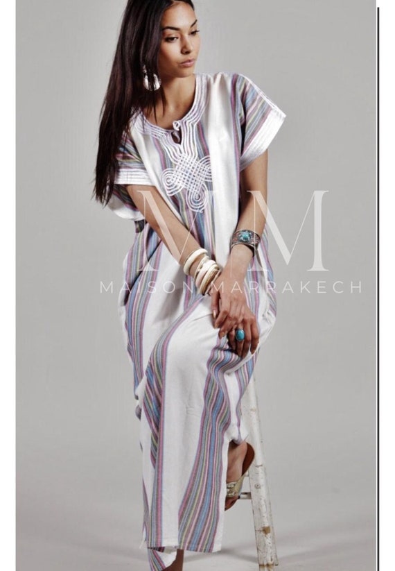 Summer White Resort Caftan Kaftan Bedoin, loungewear, beachwear, beach cover ups,resortwear, Kaftan, maternity,birthday gifts,vacation dress