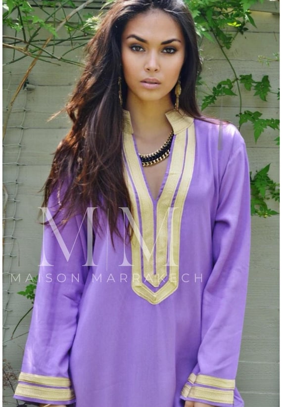 PREORDER-Mariam  Lilac Caftan Kaftan Dress- Home dress,resort dress, birthday gift, beach cover up,cosy dress,birthday gift,holiday gift