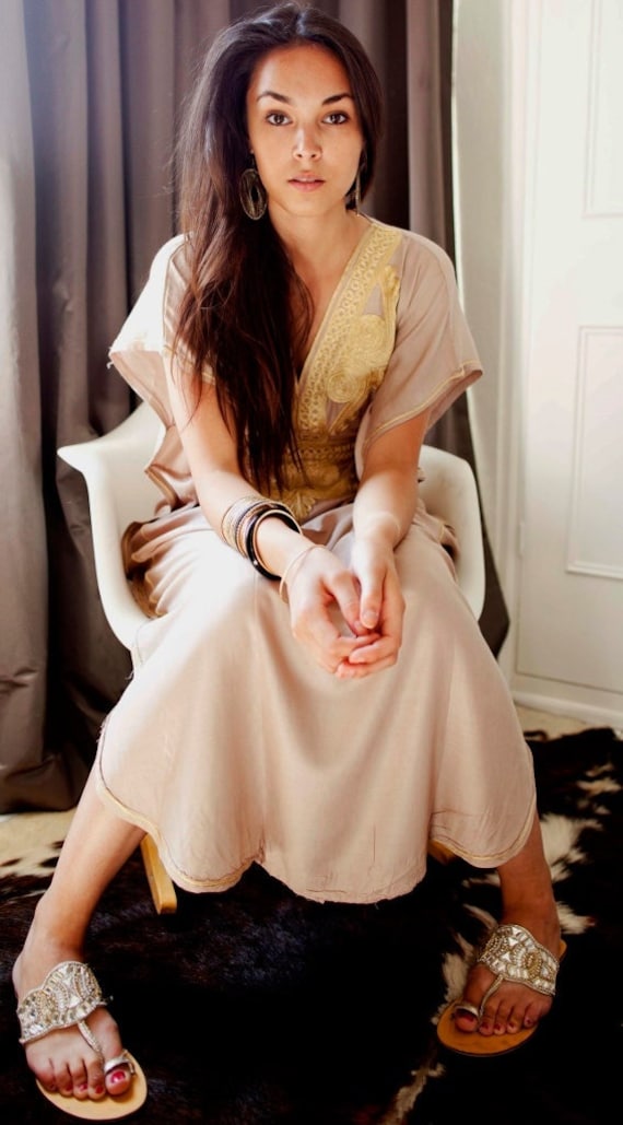 Kaftan Dress Beige Marrakech Resort Caftan Kaftan beach Cover Ups
