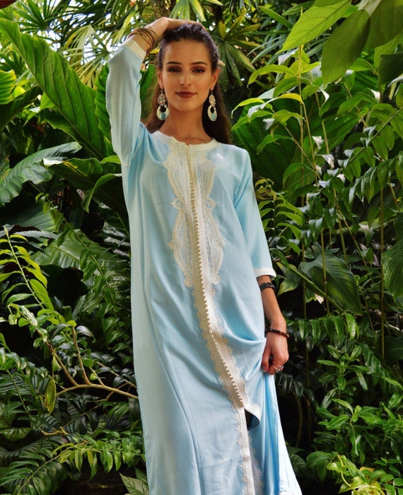 Spring Kaftan, Sky Blue Lella Kaftan- caftan,resortwear, beach cover ups, birthday gifts, moroccan kaftan,  gifts,,Gifts for her