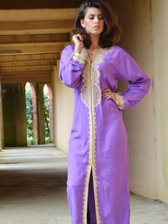 Summer Kaftan Lilac Pink Moroccan Caftan Kaftan - Lella- gifts, resortwear, beach cover ups, Honeymoon,Maternity Gift, dress,Gifts for her