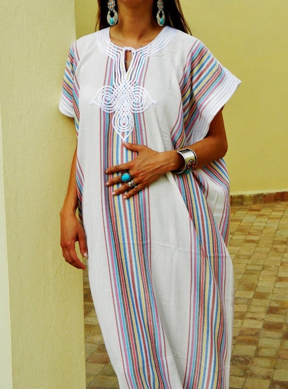 Summer Resort Caftan Kaftan - White abayas, as beachwear, beach cover ups, resortwear, Kaftan, maternity, birthday gifts,, holiday,holiday