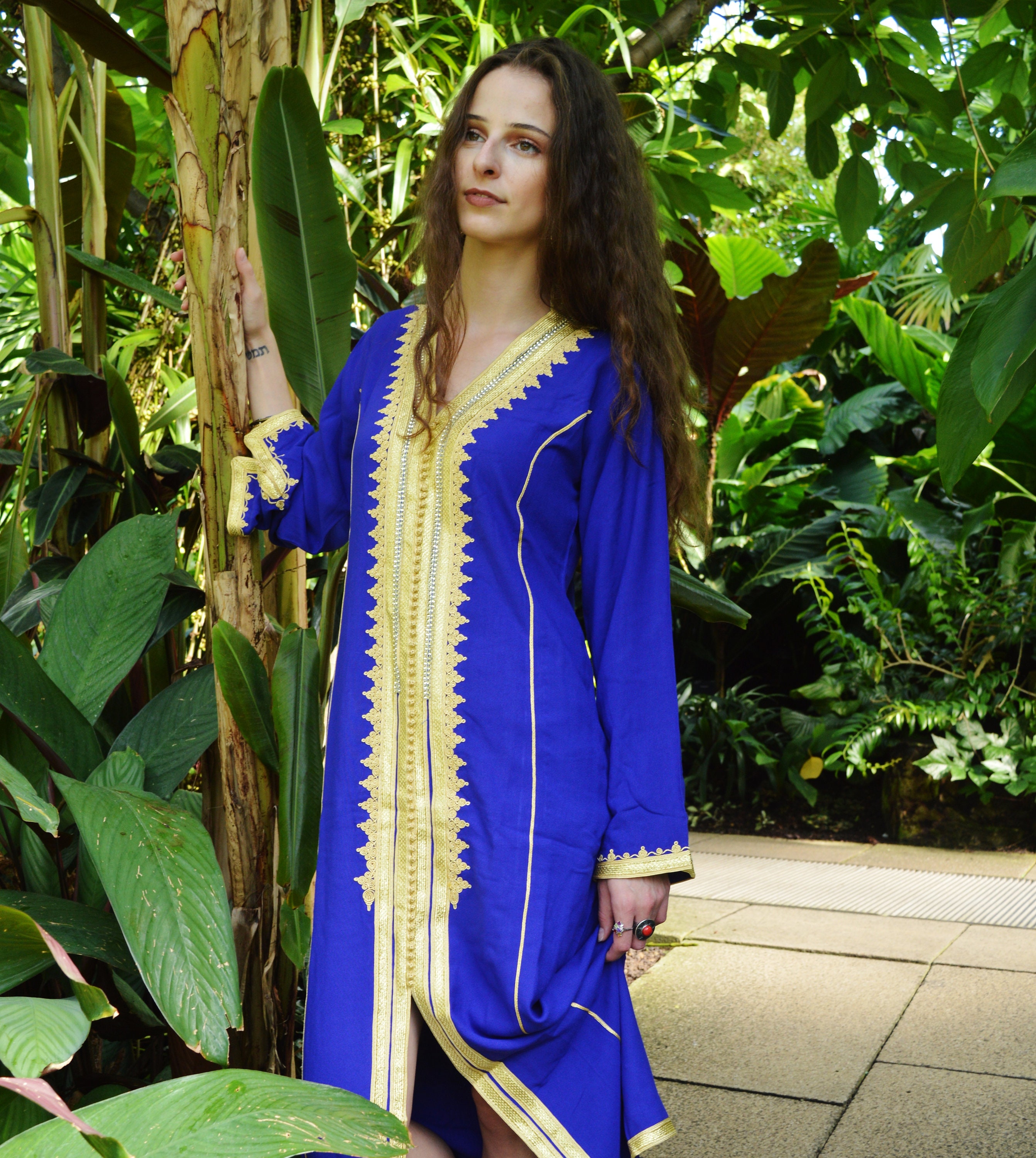 Winter Kaftan, Blue Gold Naima Kaftan- caftan,resortwear, beach cover ...