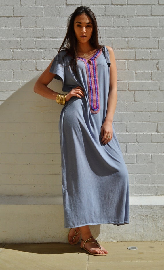 Spring Dress 10% Sale// Grey Marrakech Bohochic Tee Kaftan Caftan-  Beach Kaftan, , , dress, bohemian, beach kaftan,,,,Spring dress Ramadan