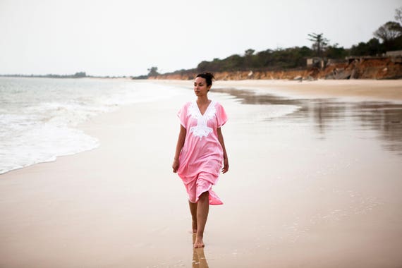 Summer Pink Marrakech Resort Caftan Kaftan - resortwear,loungewear, maxi dresses, birthdays, honeymoon, maternity gifts,,,,Gifts for her,