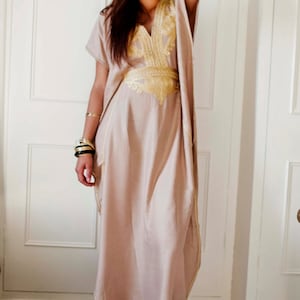 Beige Marrakech Resort Caftan Kaftan beach cover ups,resort, loungewear, maxi dresses, birthdays, honeymoon, maternity gifts,Gifts for her image 5