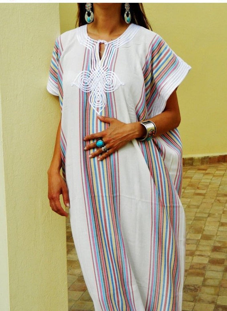 White Bedouin Kaftan Dress Caftan Resort Kaftan Loungewear Etsy