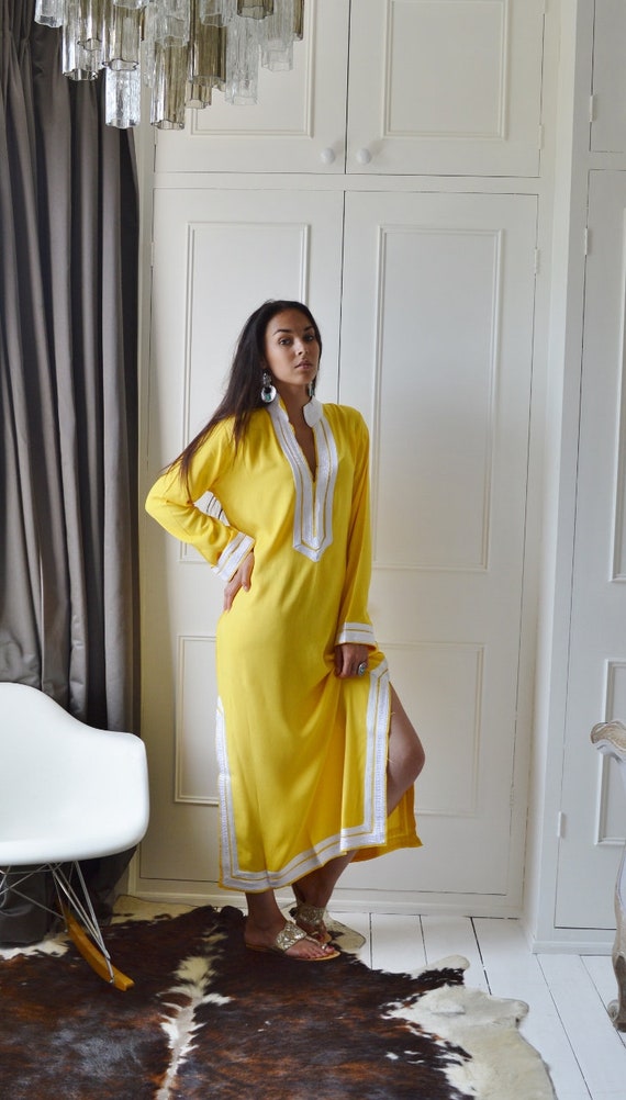 Spring Dress Yellow Caftan Kaftan- ,  wear,  dresswear,resortwear, wedding,  gift, beach cover up,  dress dress,,,Spring dress,,summer dress