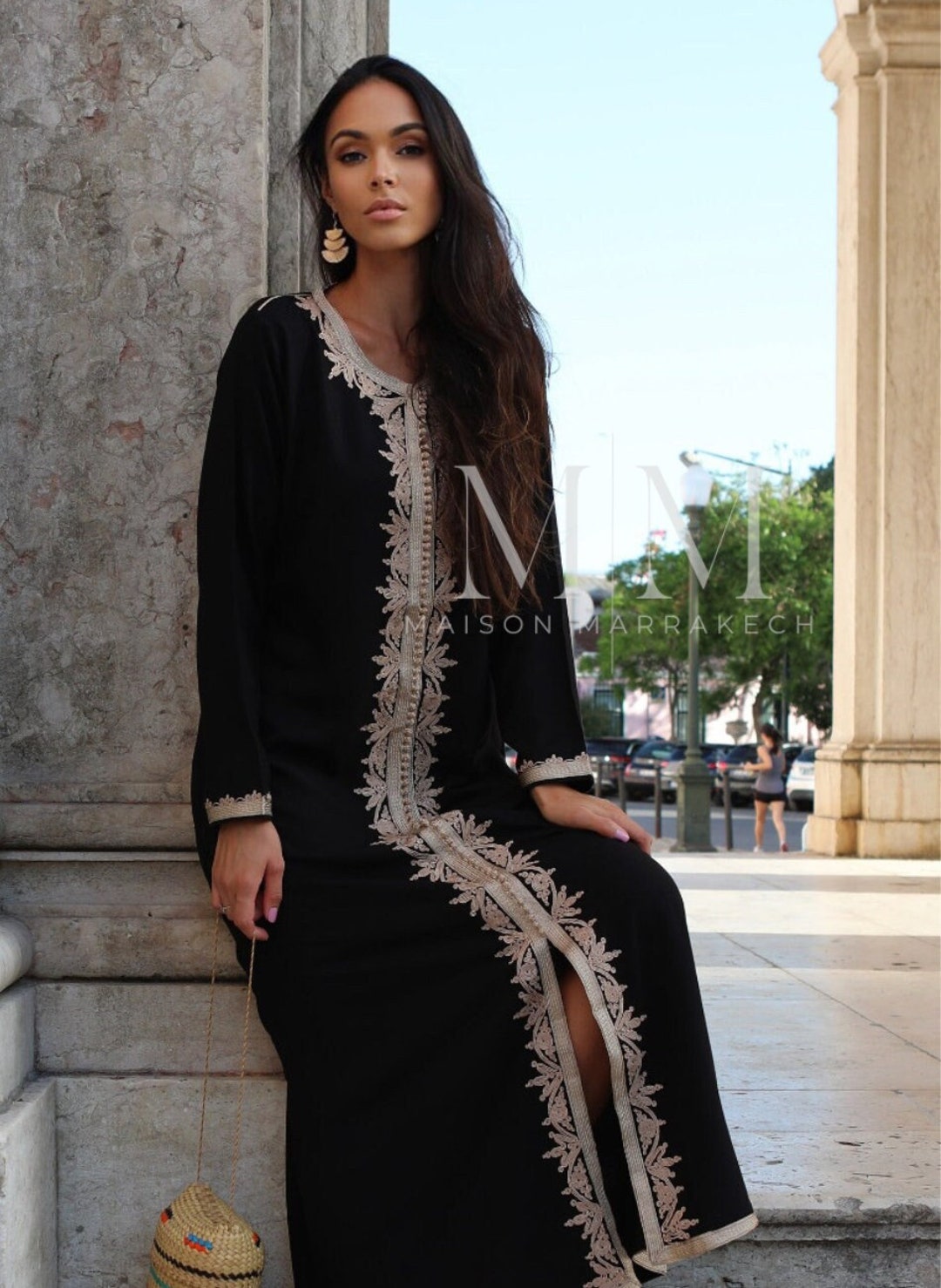 Beige- Cream Texture Kaftan Dress