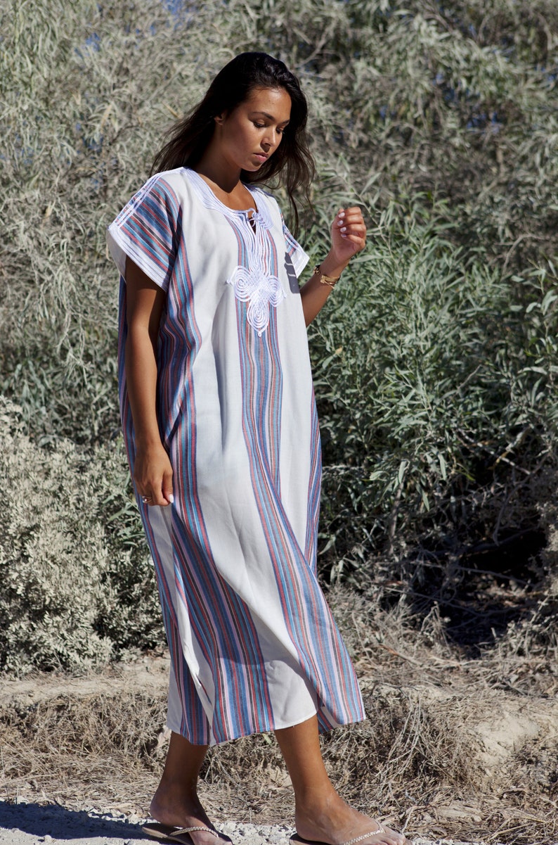 White Bedouin Kaftan Dress Caftan Resort Kaftan Loungewear Etsy