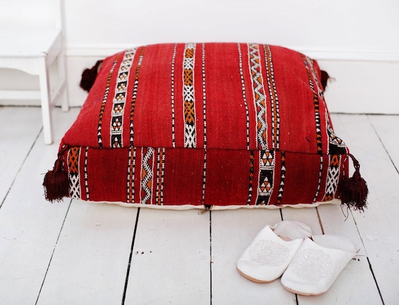 30% Off Sale Vintage Kilim Moroccan Floor Cushion Pouf -home gifts,wedding gifts gifts,  gifts, decor,,father's day gift,Xmas gifts Ramadan