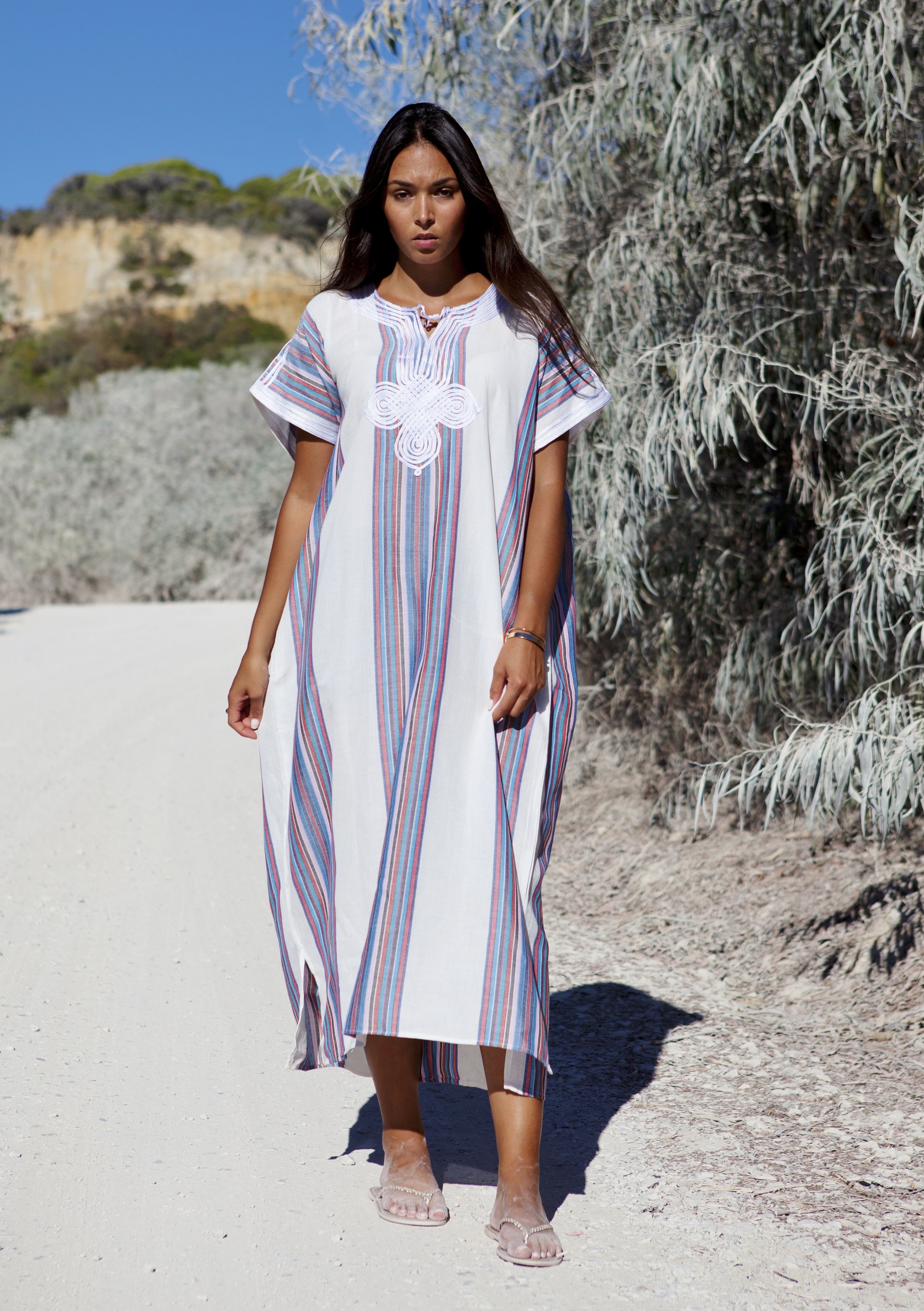 Winter White Kaftan Caftan Dress-Resort Kaftan, abayas, beachwear, beach coverups, resortwear