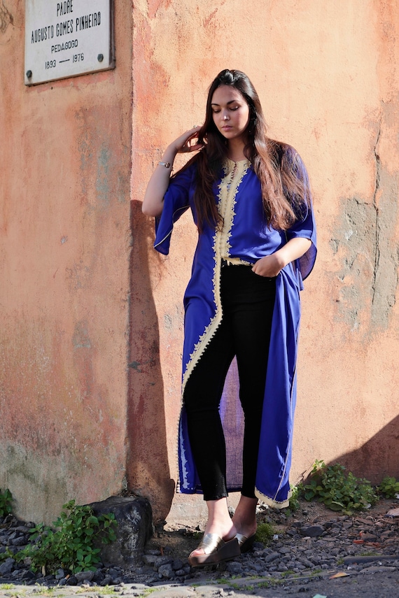 Blue Kaftan Gypsy Clothing Moroccan Caftan Kaftan -maxi, resort, beach cover up,Moroccan, Maternity Gifts, dress, beach,holiday wear,,