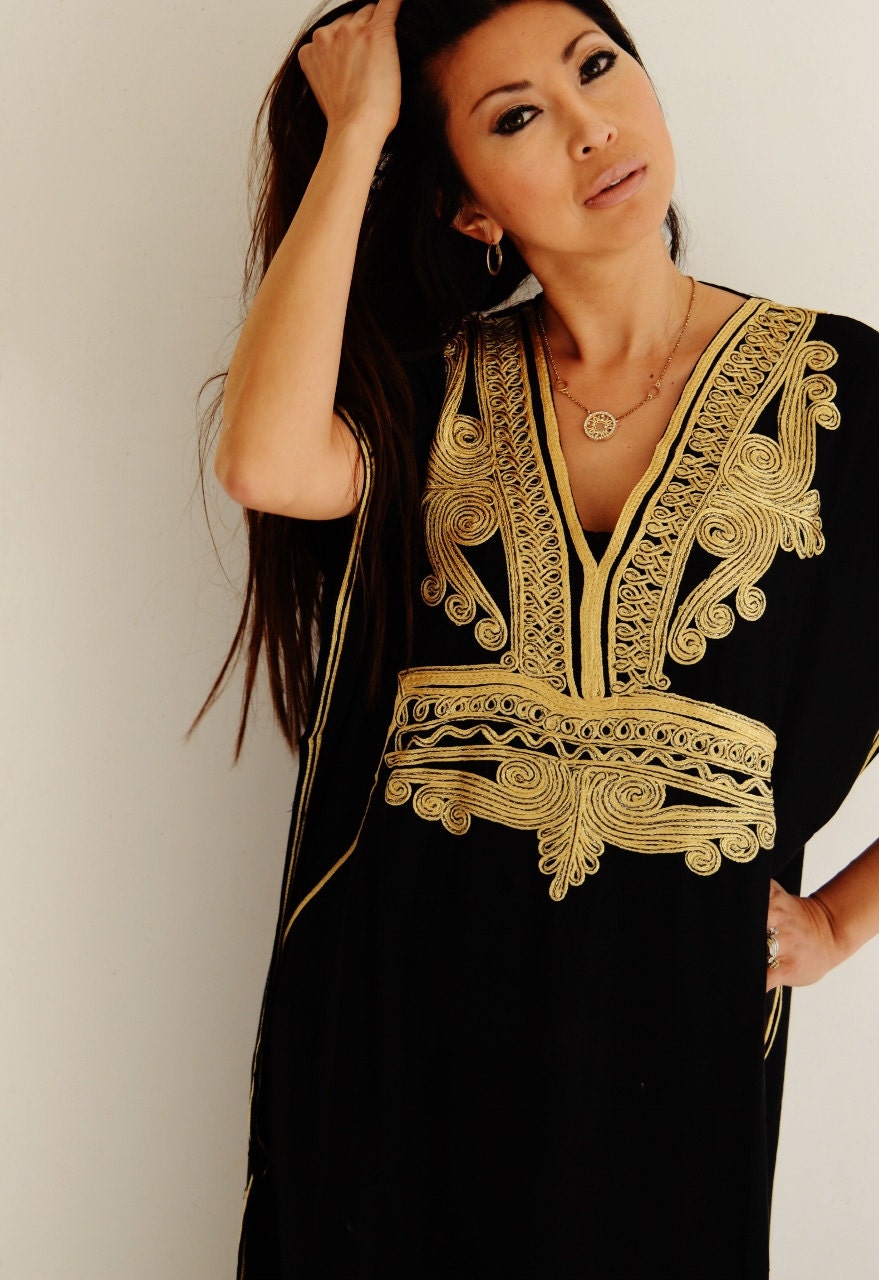 black and gold beach cover up