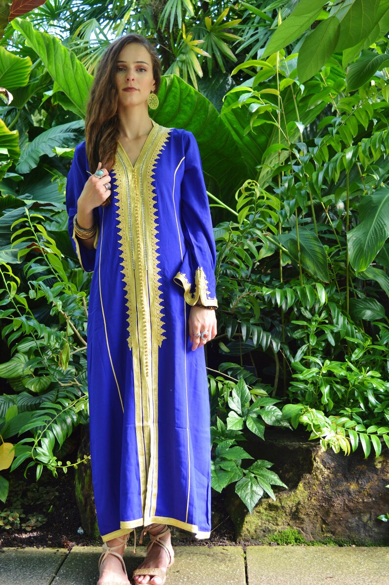 Winter Kaftan Blue Gold Naima Kaftan caftanresortwear Etsy