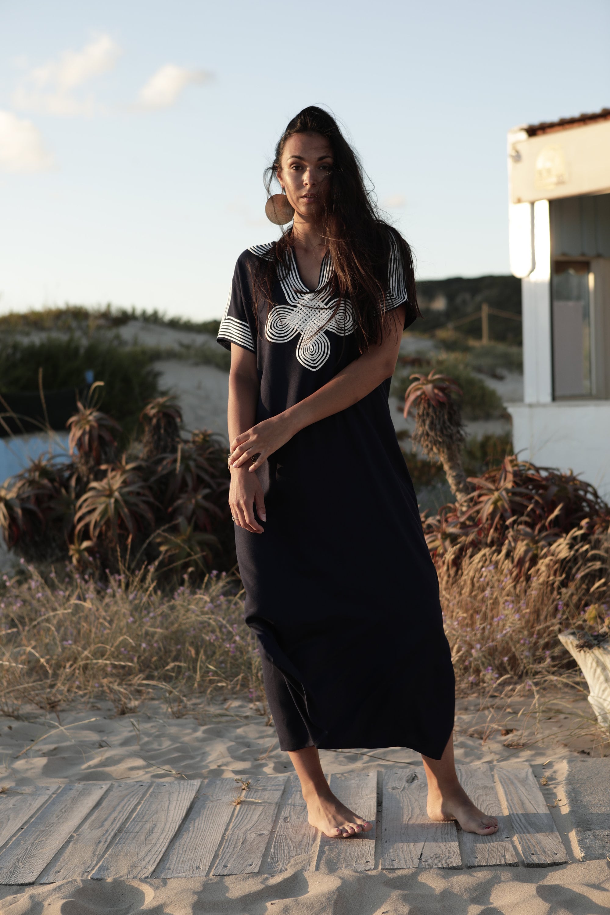 Black caftan on sale cover up