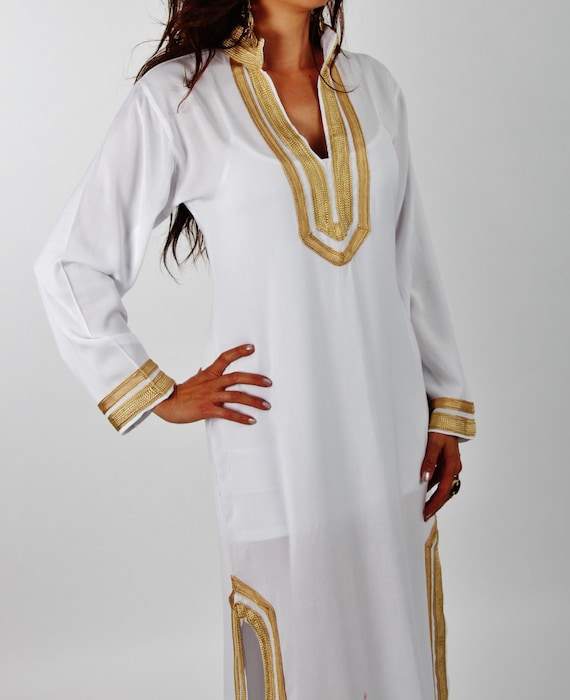 Spring Mariam  White Moroccan Caftan Kaftan-  as loungewear, as beachwear, , gifts, beach cover up, wedding gifts,boho, dress,beach kaftan